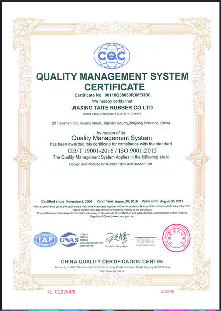 China JIAXING TAITE RUBBER CO.,LTD Certification